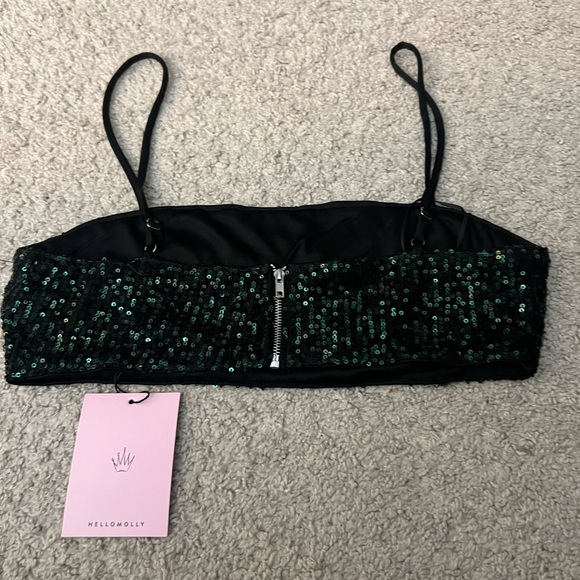 NWT Hello Molly Sequin Bralette Party Glam Coquette Night Out XL - Picture 3 of 4